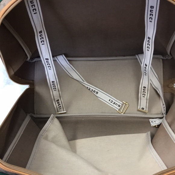 Gucci Web Monogram Vinyl Canvas Travel Bag Suitcase Sherry Line  FINAL SALE - Picture 11 of 16